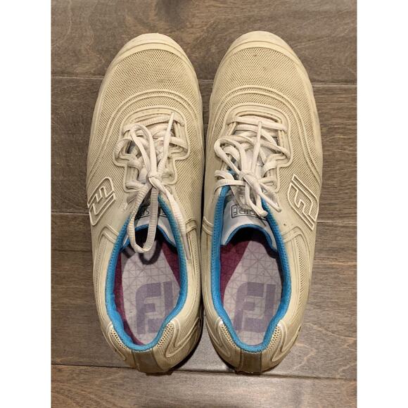 FootJoy Womens Flex-Zone Golf Shoes Spikes White FJAspire Size 9M EUC 98895 - Picture 6 of 11